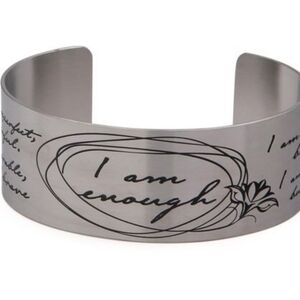 Wide Cuff Bracelet Inspirational Message Bracelet